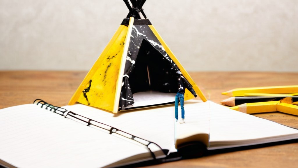 A tiny home made from a notebook